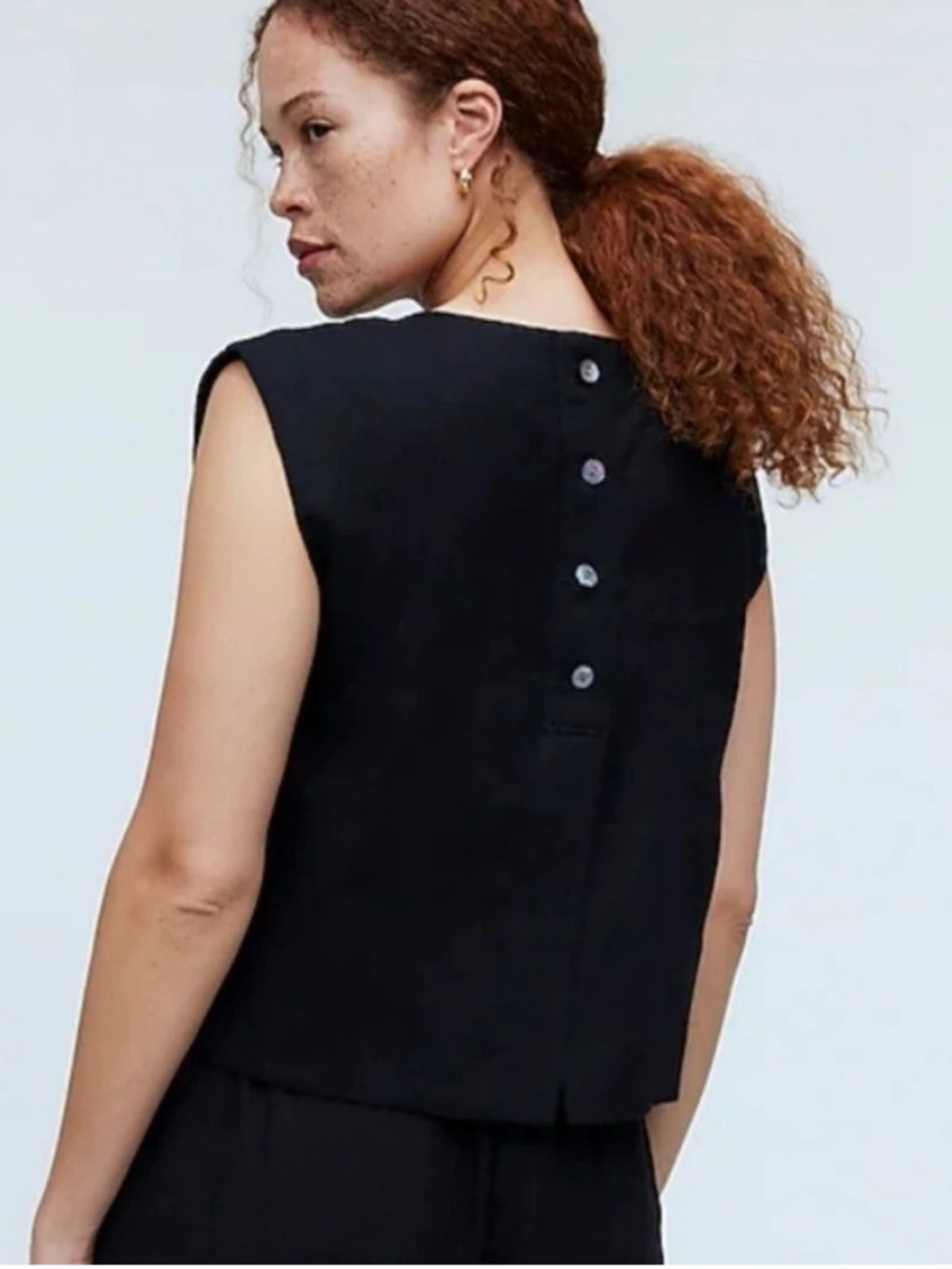Madewell Bateau Neck linen tank XXS